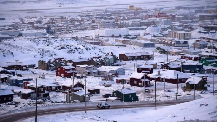 Nunavut snow covered town