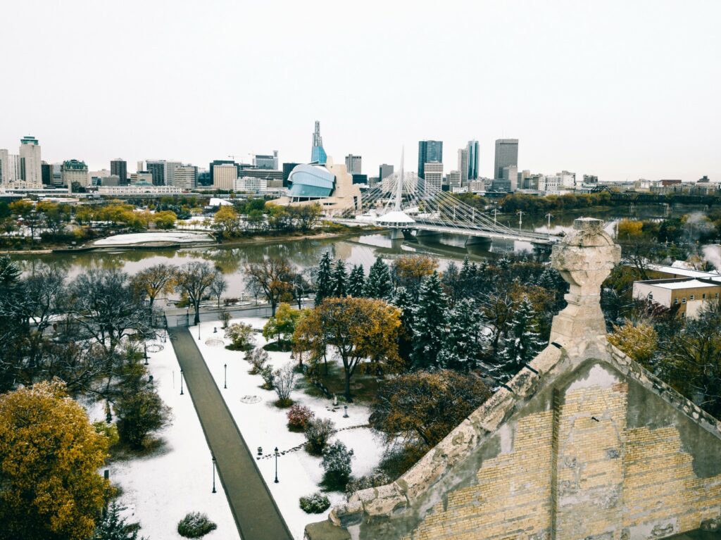 Overview of a city in Manitoba