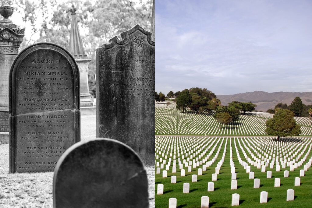 cemetery vs graveyard