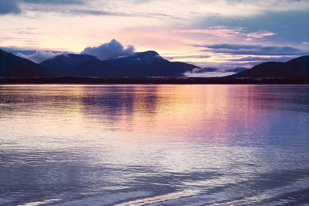 alaska water sunset